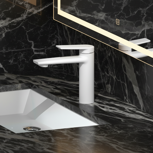 Freestanding Bath Faucet Lisandro – Waterfall Spout – Brushed nickel