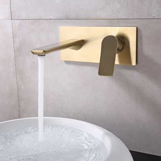 Freestanding Bath Faucet Lisandro – Waterfall Spout – Brushed nickel