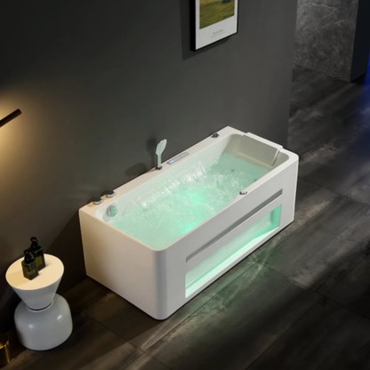 Construction massage bath - Marbella - Gloss white - 180x90x62 cm