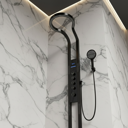 Thermostatic Shower Panel Marcelo – Digital Display - Matte black