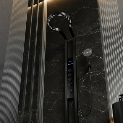 Thermostatic Shower Panel Marcelo – Digital Display - Matte black