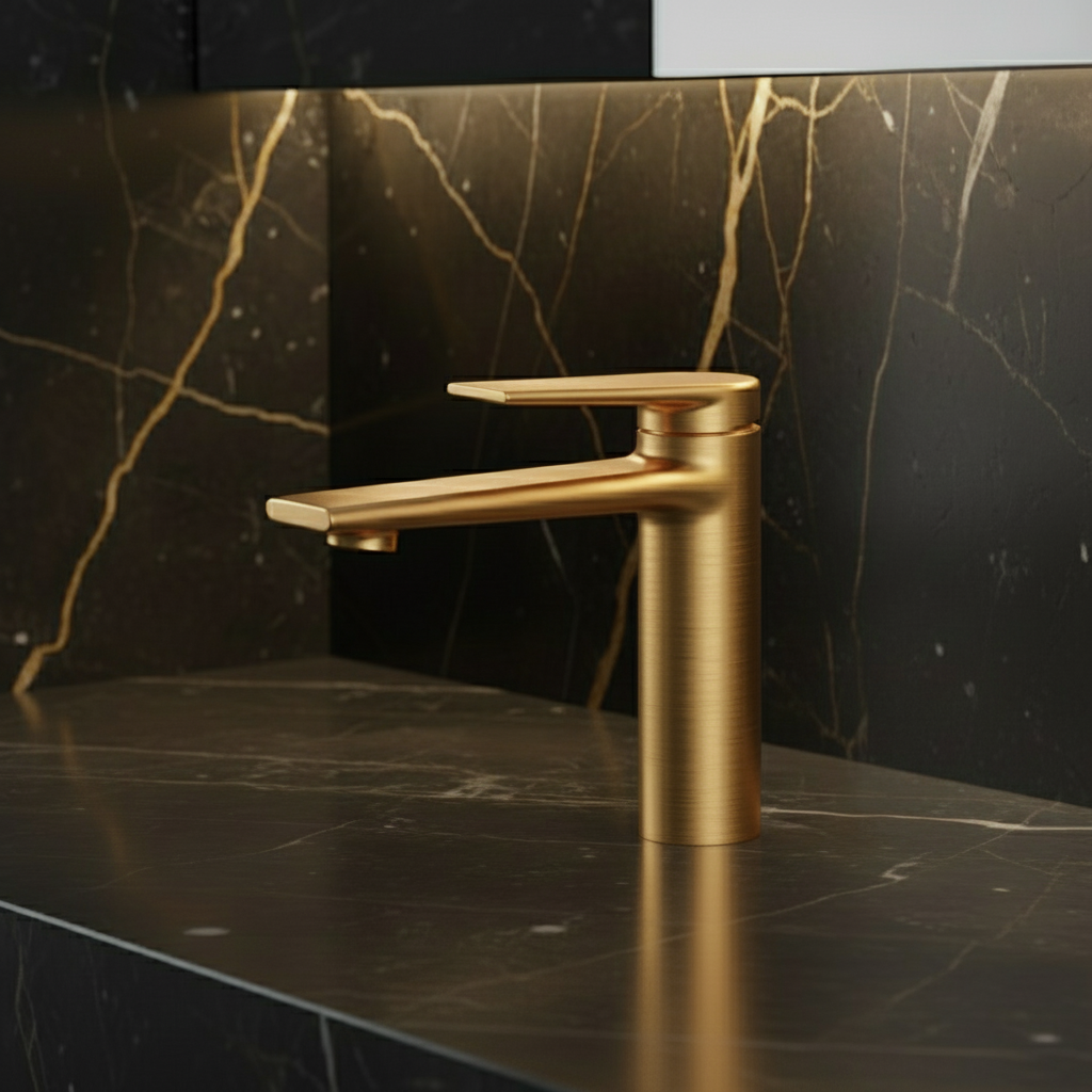 Freestanding Bath Faucet Lisandro – Waterfall Spout – Brushed nickel