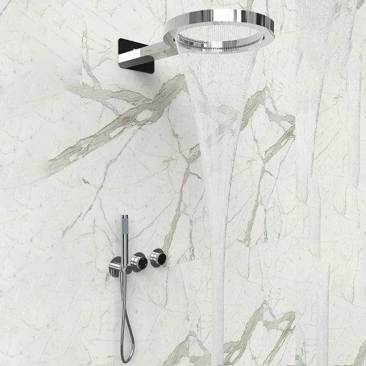 Thermostatic Built-in Rain Shower Set – Marino – Waterfall & Hand Shower – Digital Control – Chrome