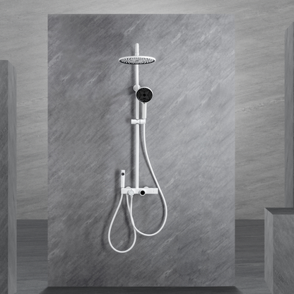 Thermostatic built-in rain shower set – Violetta – Digital Display – White