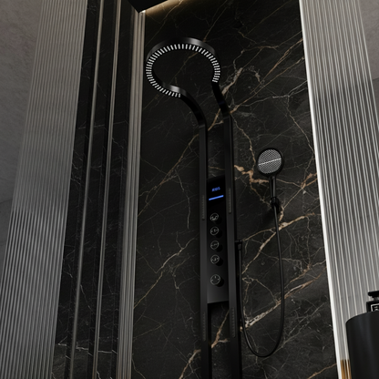 Thermostatic Shower Panel Marcelo – Digital Display - Matte black