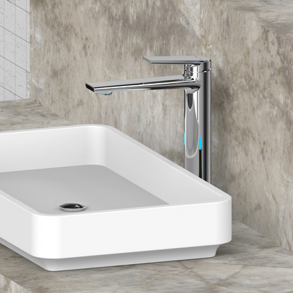 Freestanding Bath Faucet Lisandro – Waterfall Spout – Brushed nickel