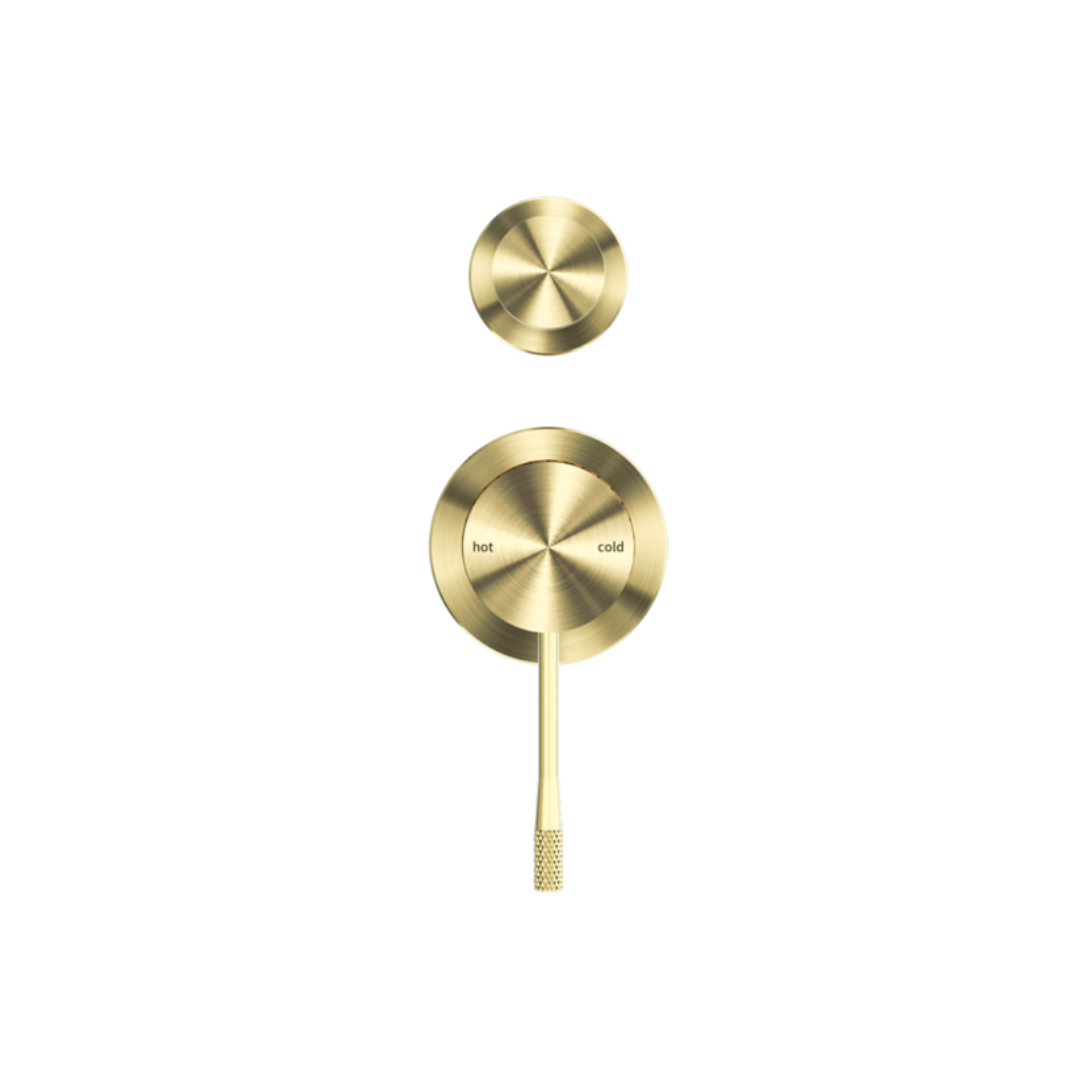 Inbouw mengkraan met diverter – Valencia - 2-gats – Brushed gold