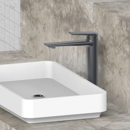Freestanding Bath Faucet Lisandro – Waterfall Spout – Brushed nickel