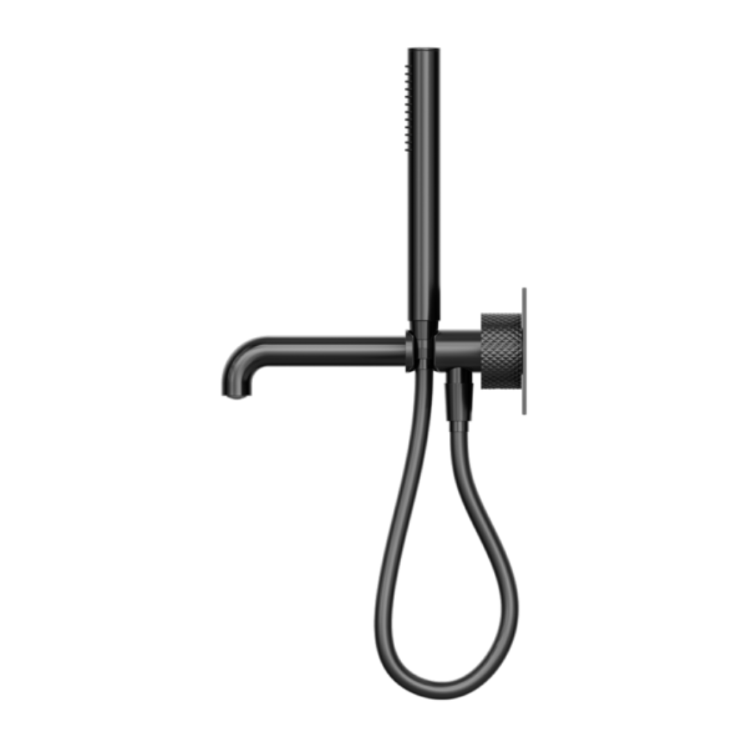 Inbouw badmengkraan Valencia - Staafhanddouche en uitloop - Graphite