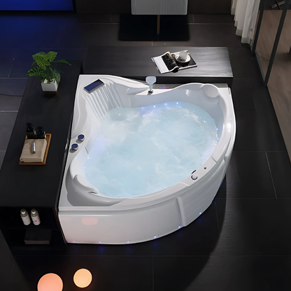 Hoekbad Massagebad – Montecarlo – Glans Hvit – 155x155x72 cm
