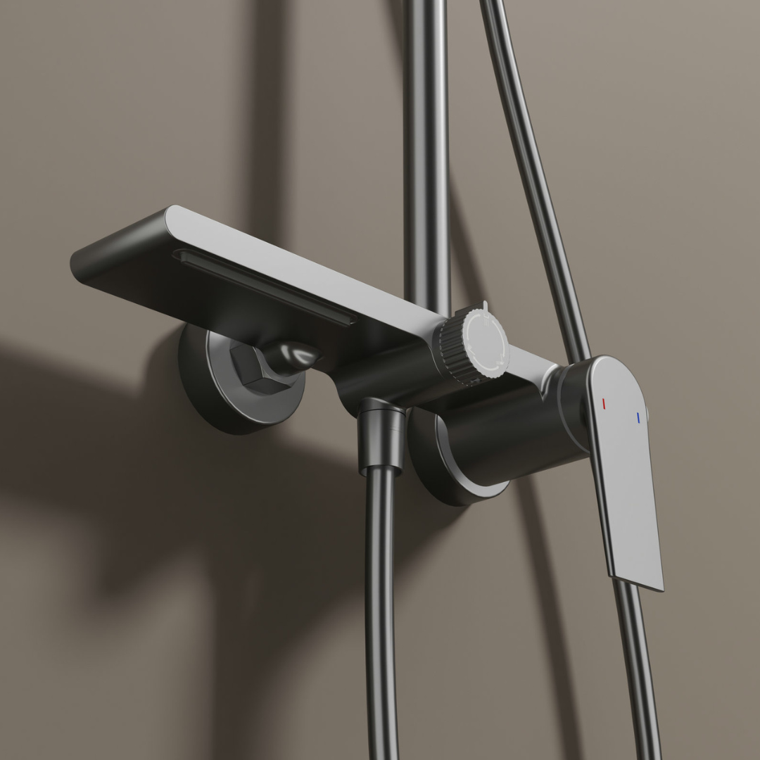 Freestanding Bath Faucet Lisandro – Waterfall Spout – Brushed nickel