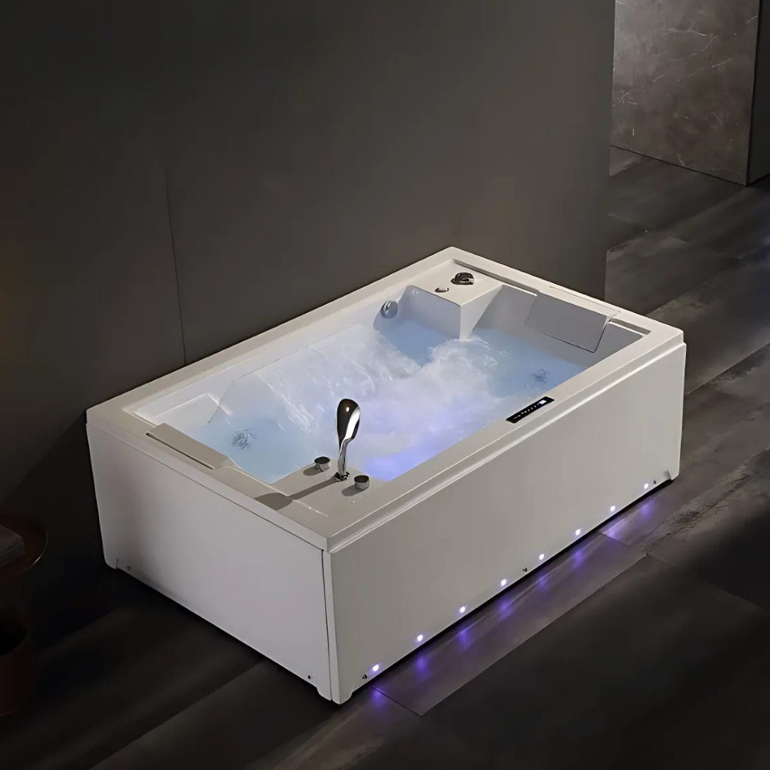 Construction Massage Bath – Emerson – Gloss White – 185x122x67 cm