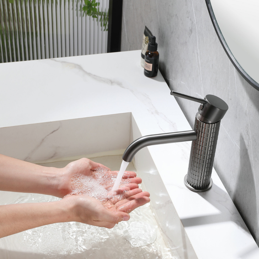 Construction washbasin faucet Angelica - Gunmetal grey