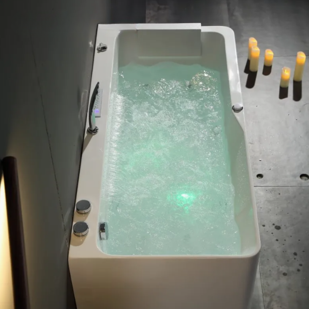Construction massage bath - Marbella - Gloss white - 180x90x62 cm