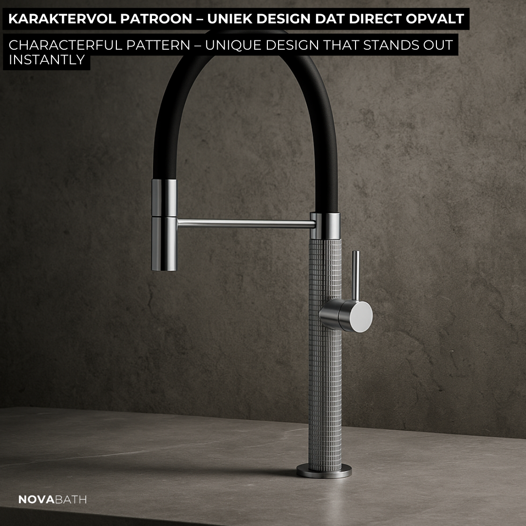 Semi-profesjonell Kjøkkenkran Angelica – Utrekkbar Utløp – Gunmetal Grey