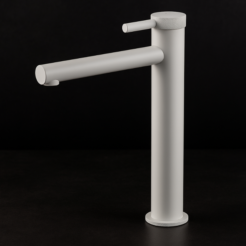 Hoge wastafelkraan Taylor - Mat wit