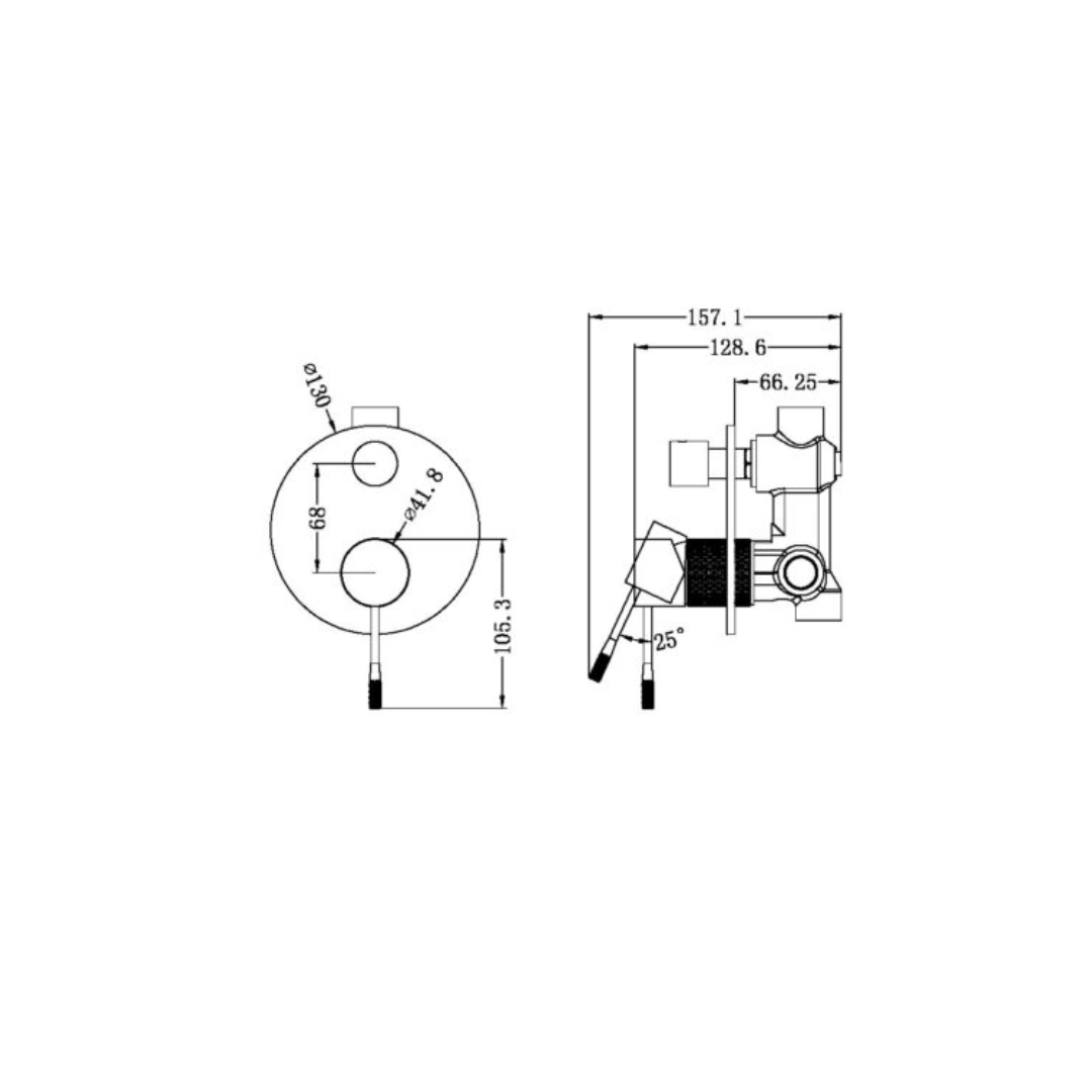 Inbouw mengkraan met diverter – Valencia – Brushed bronze
