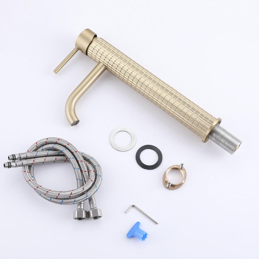 High washbasin faucet Angelica - Brushed gold