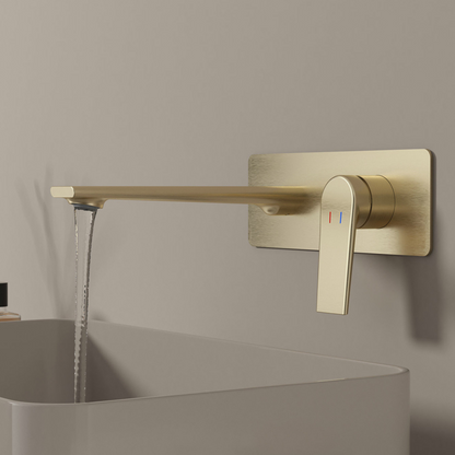 Freestanding Bath Faucet Lisandro – Waterfall Spout – Brushed nickel