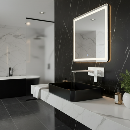 Freestanding Bath Faucet Lisandro – Waterfall Spout – Brushed nickel