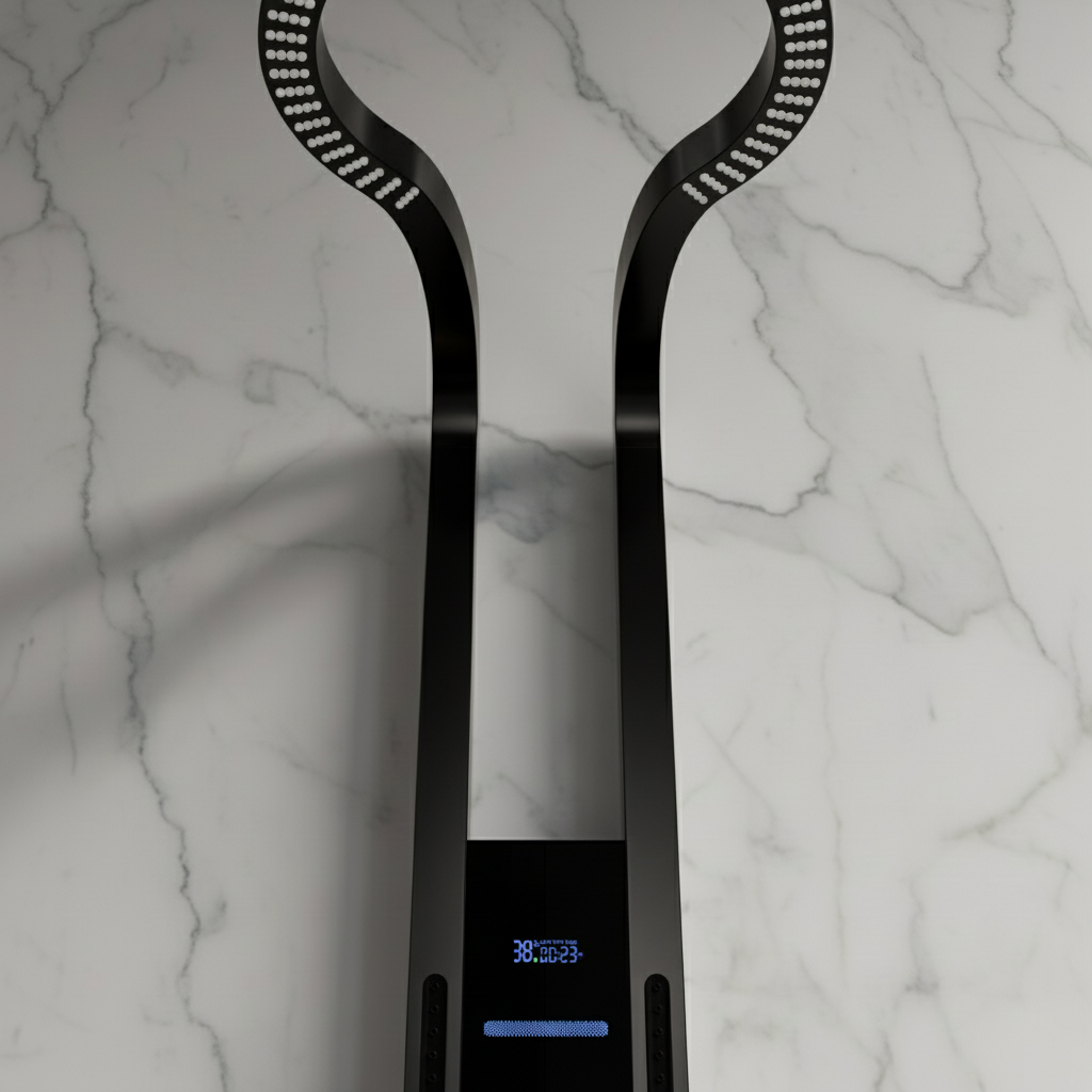 Thermostatic Shower Panel Marcelo – Digital Display - Matte black