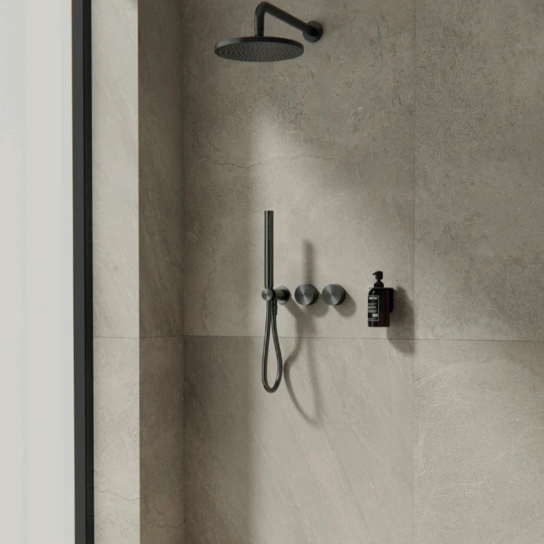 Inbouw douchemengkranen Valencia - Staafhanddouche - Zonder achterplaat - Brushed gold