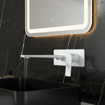 Freestanding Bath Faucet Lisandro – Waterfall Spout – Brushed nickel