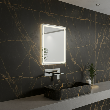 Freestanding Bath Faucet Lisandro – Waterfall Spout – Brushed nickel