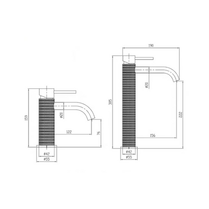 High washbasin faucet Angelica - Matte black