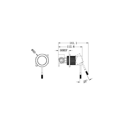 Inbouw mengkraan - Valencia – 60MM - 1-Gats - Graphite