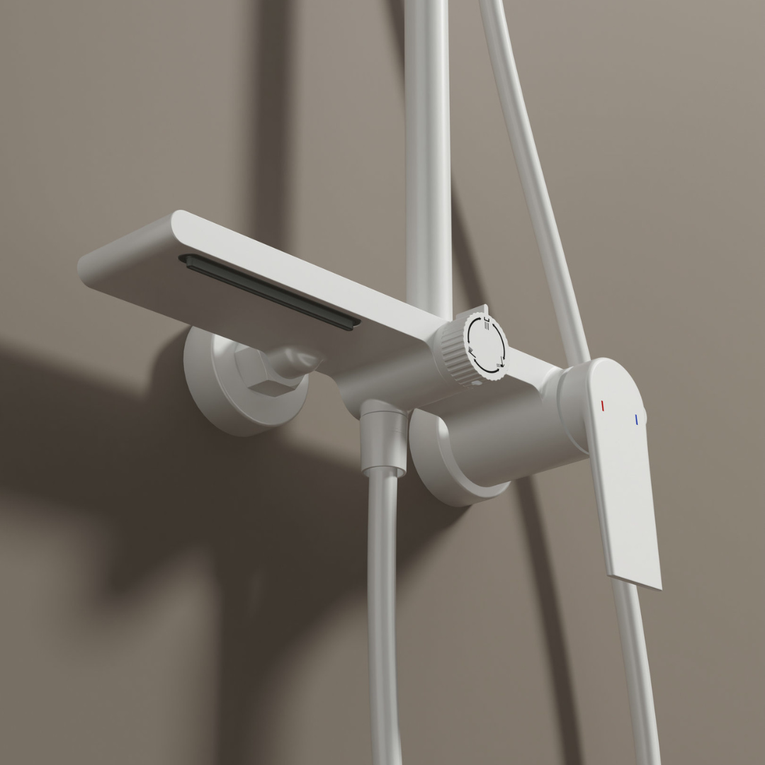 Freestanding Bath Faucet Lisandro – Waterfall Spout – Brushed nickel