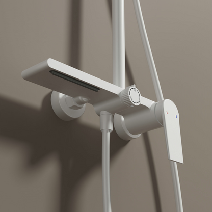 Freestanding Bath Faucet Lisandro – Waterfall Spout – Brushed nickel