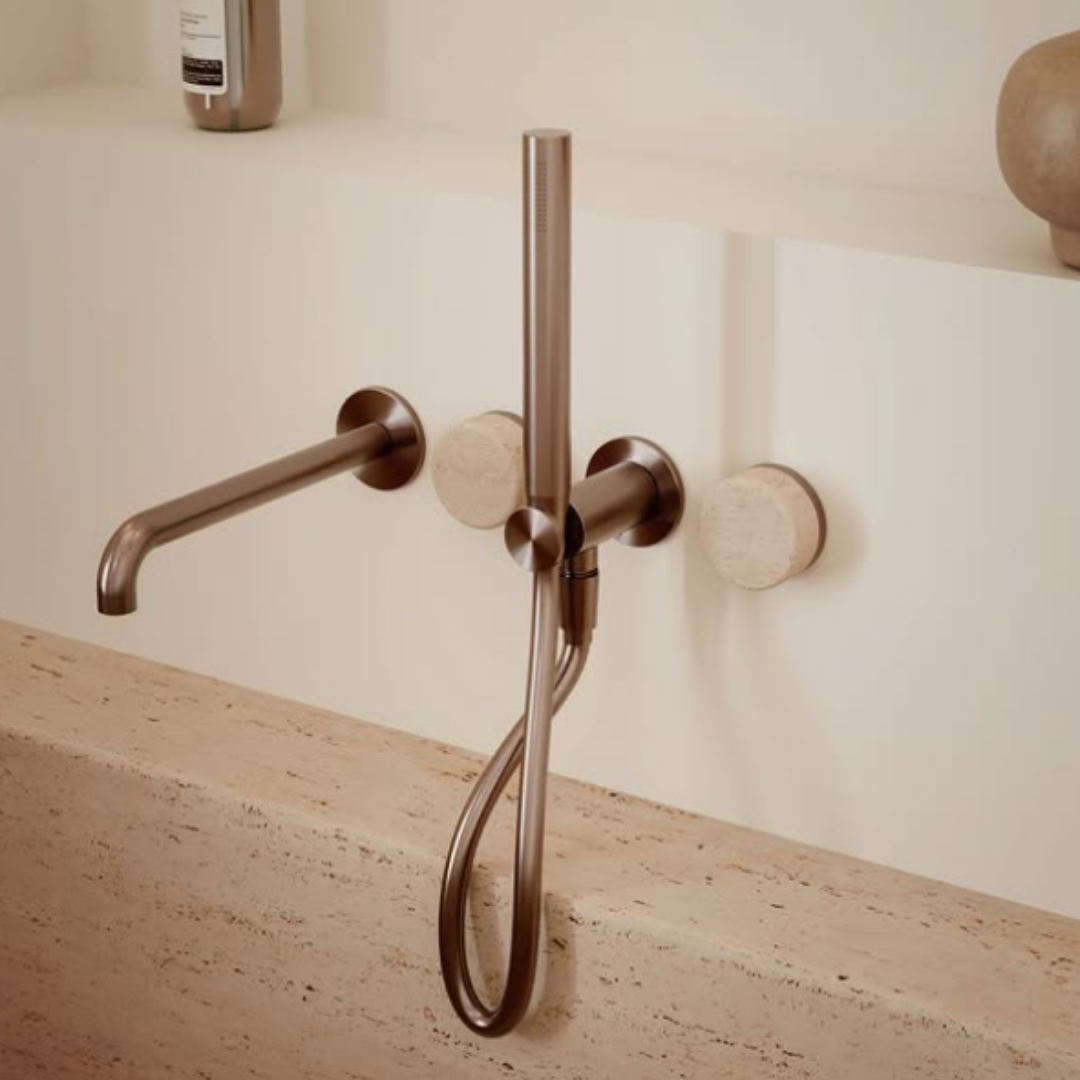 Inbouw mengkraan – Sorrento – Rome Travertine – Matte black
