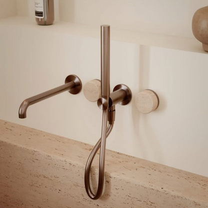 Inbouw mengkraan – Sorrento – Rome Travertine – Matte black