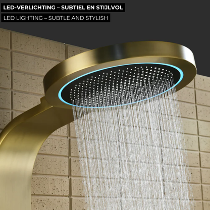 Freestanding Bath Faucet Lisandro – Waterfall Spout – Brushed nickel