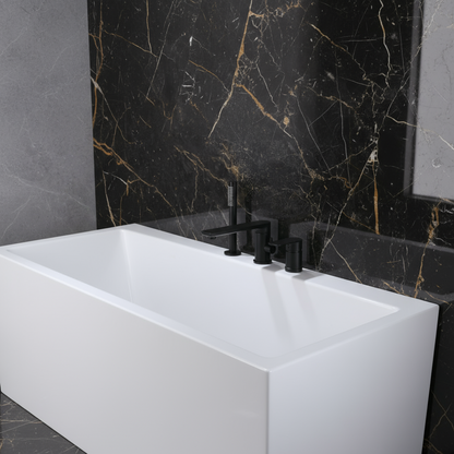 Freestanding Bath Faucet Lisandro – Waterfall Spout – Brushed nickel