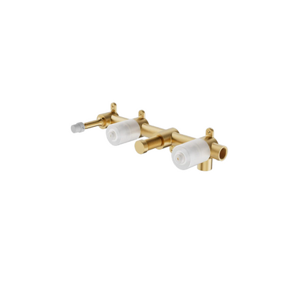 Inbouw badmengkraan Valencia - Staafhanddouche en uitloop - Brushed bronze