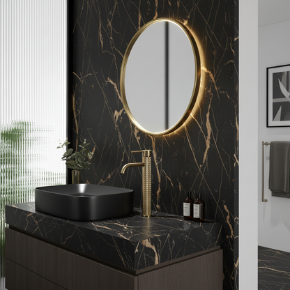 Hoge vaskeservantkran Angelica - Børstet gull