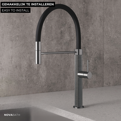 Semi-professional Kitchen Faucet Angelica – Pull-Out Spout – Gunmetal Grey