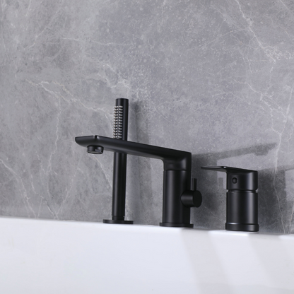 Freestanding Bath Faucet Lisandro – Waterfall Spout – Brushed nickel