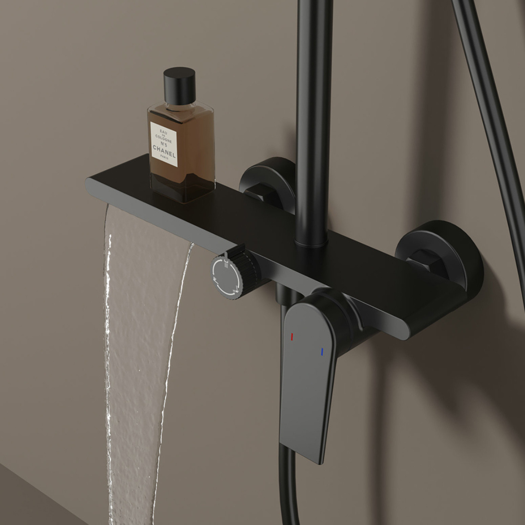 Freestanding Bath Faucet Lisandro – Waterfall Spout – Brushed nickel