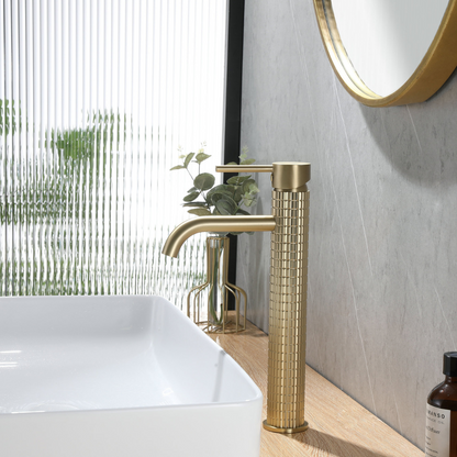 High washbasin faucet Angelica - Brushed gold