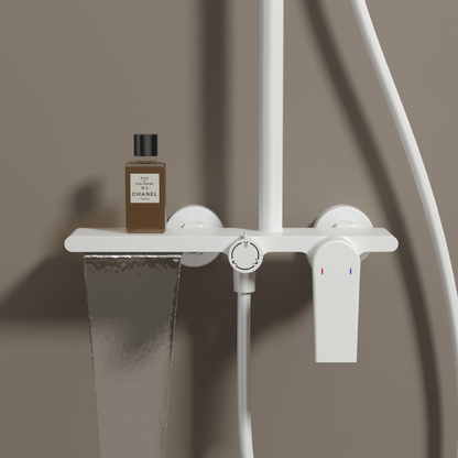 Freestanding Bath Faucet Lisandro – Waterfall Spout – Brushed nickel