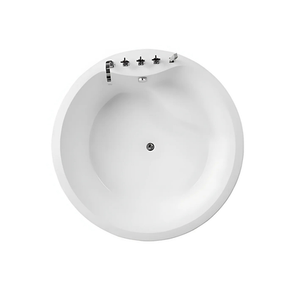 Freestanding Round Massage Bath – Amalfi – Glossy White – 154x154x58 cm