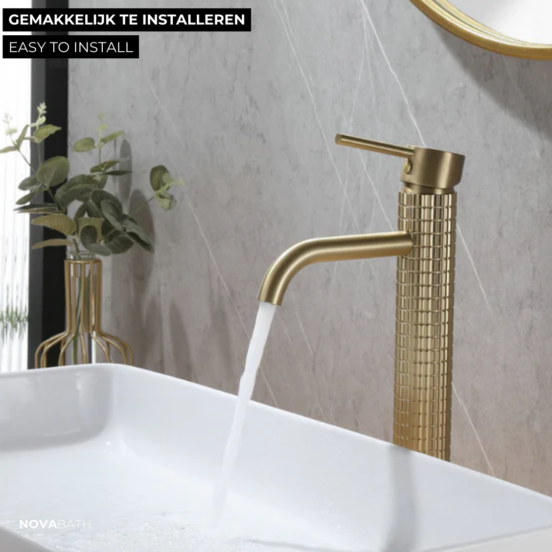 High washbasin faucet Angelica - Brushed gold