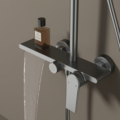 Freestanding Bath Faucet Lisandro – Waterfall Spout – Brushed nickel