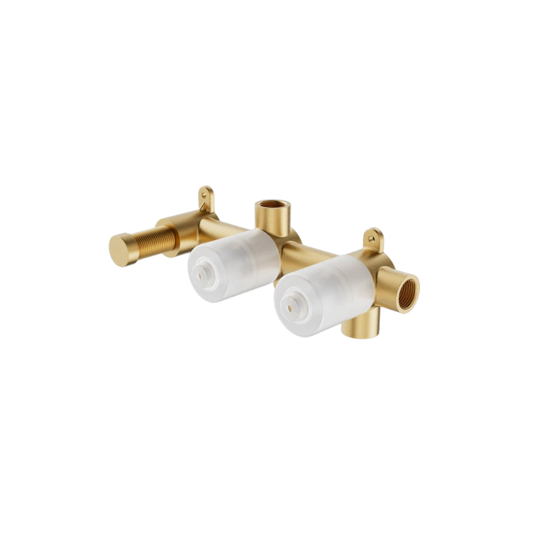 Inbouw douchemengkranen Valencia - Staafhanddouche - Zonder achterplaat - Brushed gold