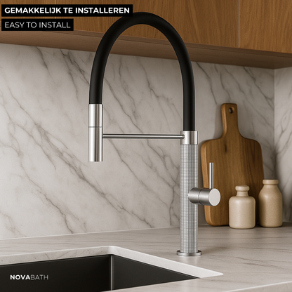 Semi-profesjonell Kjøkkenkran Angelica – Utrekkbar Utløp – Gunmetal Grey