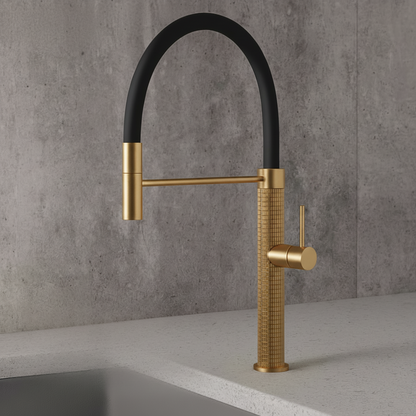 Semi-profesjonell Kjøkkenkran Angelica – Utrekkbar Utløp – Gunmetal Grey