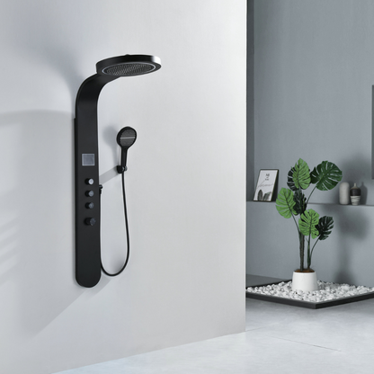 Freestanding Bath Faucet Lisandro – Waterfall Spout – Brushed nickel